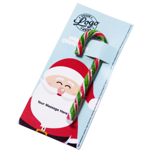 Candy Cane on Printed Card